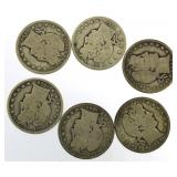 Mixed Date Barber Silver Half Dollars