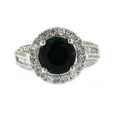 14kt Gold 4.40 ct Emerald & Diamond Ring