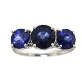 18kt Gold 4.26 ct Round Sapphire Ring