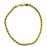 10kt Gold Large 3 mm 8" Bracelet