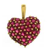 10kt Gold 5.00 ct Natural Ruby Heart Pendant