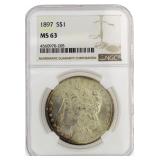 1897 MS63 Morgan Silver Dollar