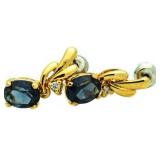 Elegant Deep Blue Topaz Earrings