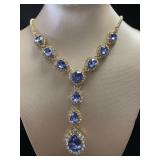 Elegant Tanzanite & White Topaz Fashion Necklace