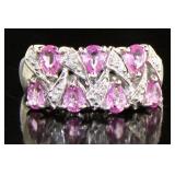 14kt Gold Natural 1.50 ct Pink Sapphire/Diam. Ring
