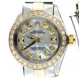 Oyster Perpetual 26 Lady Rolex w/MOP & Diamond