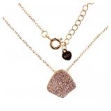 Rose Toned Light Pink Topaz Designer Necklace