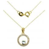 Beautiful Aquamarine & White Topaz Necklace