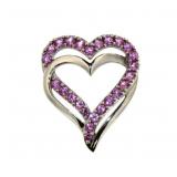 Beautiful Pink Topaz Heart Pendant