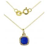 Beautiful Cushion Blue Opal & White Topaz Necklace