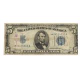 1934 Blue Seal $5.00 Silver Certificate *Star Note