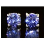 Beautiful Natural Blue Iolite Stud Earrings