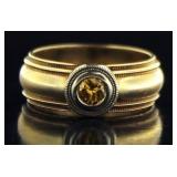 14kt Gold Natural Orange Diamond Wedding Band