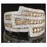 Brilliant 1.00 ct Chocolate & White Diamond Ring