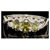 Beautiful Peridot & White Topaz Ring