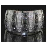 Natural 1.00 ct Black & White Diamond Ring