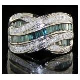 Quality 1.00 ct Fancy Blue Baguette Diamond Ring