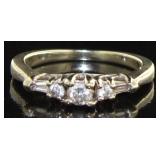 14kt Gold Past Present Future Diamond Ring