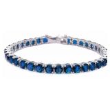 Round 14.50 ct Sapphire Tennis Bracelet