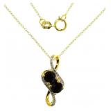 Natural 1.26 ct Sapphire & Diamond Necklace