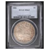 1886 Philadelphia MS63 Morgan Silver Dollar
