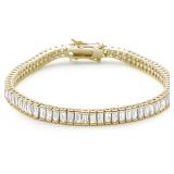 Brilliant 7.50 ct Baguette White Topaz Bracelet