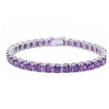 Round Brilliant 14.50 ct Amethyst Tennis Bracelet