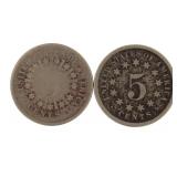 1867 & 68 Shield Nickel