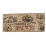 1855 Valley Bank Maryland Large Obsolete Currency
