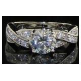 Stunning Round 1.60 ct White Topaz Engagement Ring