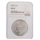 1881-O MS62 Morgan Silver Dollar