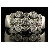 Bezel Set 1.10 ct White Topaz Modern RIng