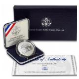 US Mint 1991 USO Silver Dollar
