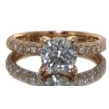 14kt Rose Gold 1.96 ct Round Diamond Ring