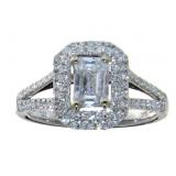 18kt Gold 1.51 ct Emerald Cut Diamond Ring