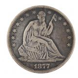 1877 Seated Liberty Silver Half Dollar