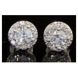 14kt Gold Brilliant 1.00 ct Diamond Stud Earrings