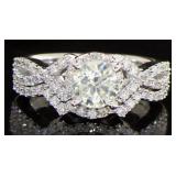 14K White Gold 1.77 ct Round Diamond Bridal Set