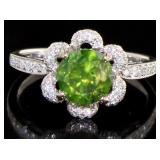 14kt Gold Fancy Bluish Green 1.93 ct Diamond Ring