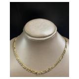 10kt Gold Two Tone 3.8 mm 18" Figaro Necklace