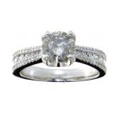 14kt White Gold 1.76 ct Round Diamond Ring
