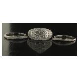 10kt Gold 2.00 ct White Topaz 3 pc Bridal Set