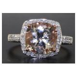 10kt Rose Gold 2.49 ct Morganite & Diamond Ring