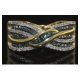 10kt Gold 3/4 ct Fancy Blue-White Diamond Ring