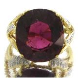 18kt Gold Natural 13.98 ct Tourmaline & Diam. Ring