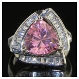 Beautiful Pink & White Topaz Fashion Ring