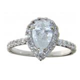 14kt Gold Pear Cut 1.57 ct Diamond RIng