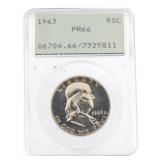 1963 PR66 GEM Franklin Silver Half Dollar