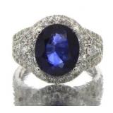 14kt Gold 8.00 ct Oval Sapphire & Diamond Ring