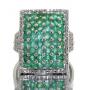 Genuine 2.38 ct Emerald Waterfall Ring